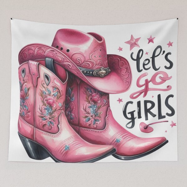 Item preview, Lets Go Girl, Pink Cowboy Boots designed and sold by deniz kaya.