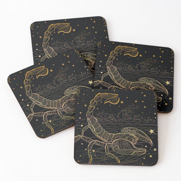 Item preview, Scorpio black and gold astrology sign designed and sold by asamijess.