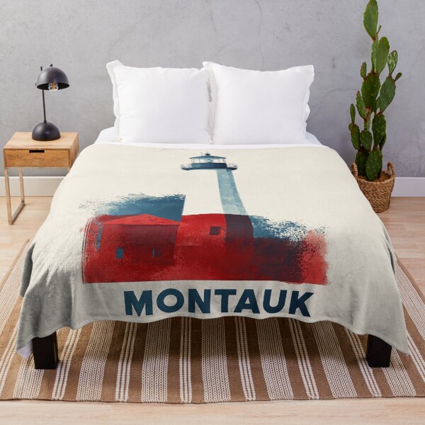 Item preview, Montauk Lighthouse Coastal Art Print designed and sold by Retro Travel Design.