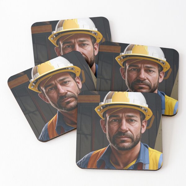 Item preview, construction worker, man, helmet, worker designed and sold by DonnaBlankaArt.