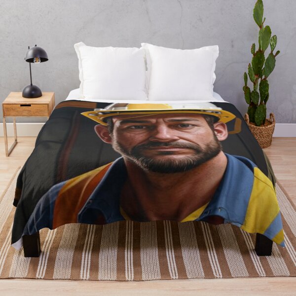 Item preview, construction worker, man, helmet, worker designed and sold by DonnaBlankaArt.