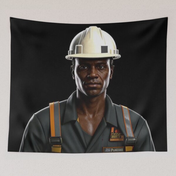 Item preview, construction worker, man, helmet, worker designed and sold by DonnaBlankaArt.