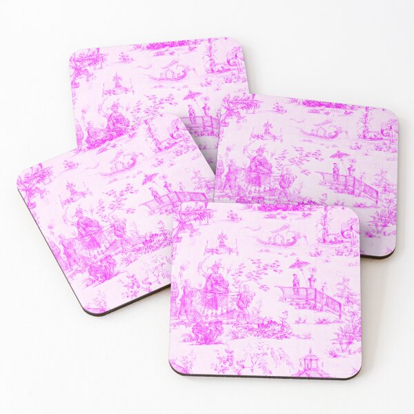 Item preview, Cerise Pastoral Chinoiserie Toile designed and sold by TheChinoiserie.