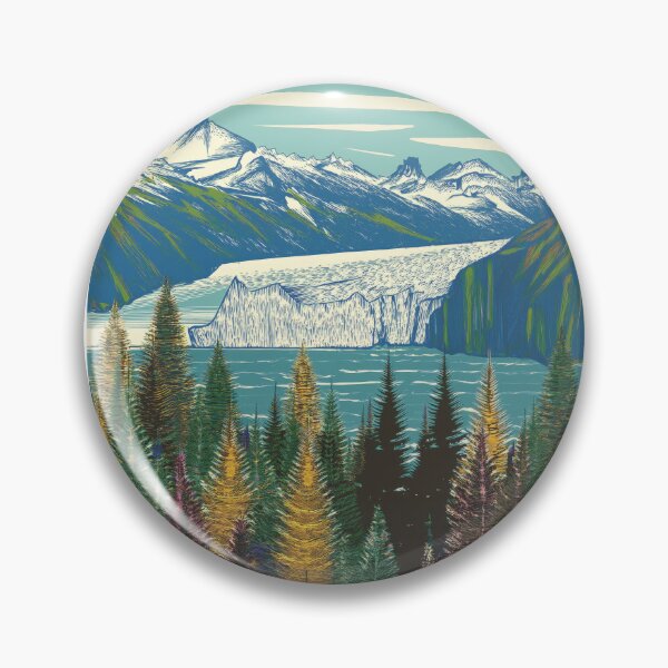 Item preview, Vintage travel poster of Juneau, Alaska – Minimalist art with mountains, glaciers and forest designed and sold by pod24.