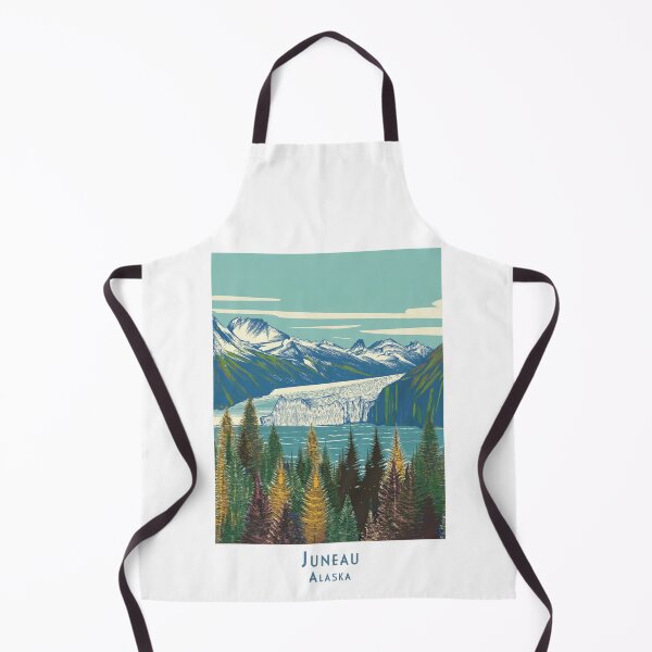 Item preview, Vintage travel poster of Juneau, Alaska – Minimalist art with mountains, glaciers and forest designed and sold by pod24.