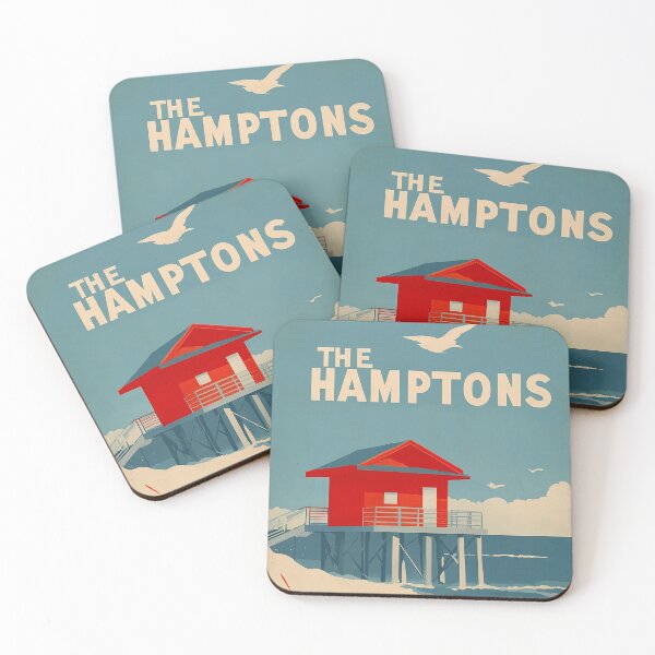 Item preview, The Hamptons Beach House Retro Art Print designed and sold by Retro Travel Design.
