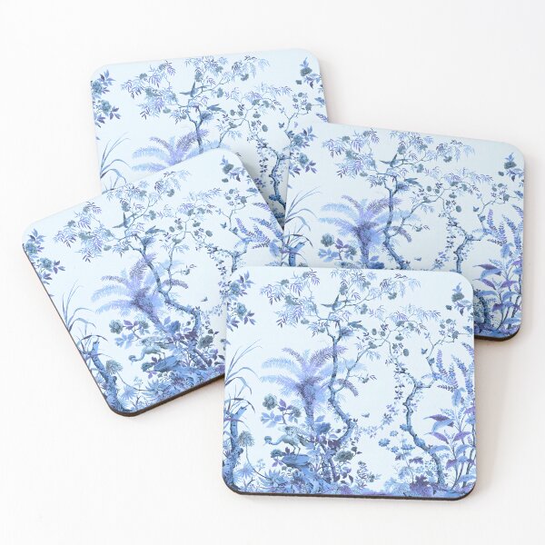 Item preview, Navy Chinoiserie Enchanted Forest designed and sold by TheChinoiserie.