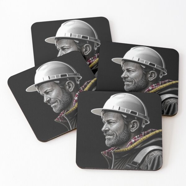 Item preview, construction worker, man, helmet, worker designed and sold by DonnaBlankaArt.
