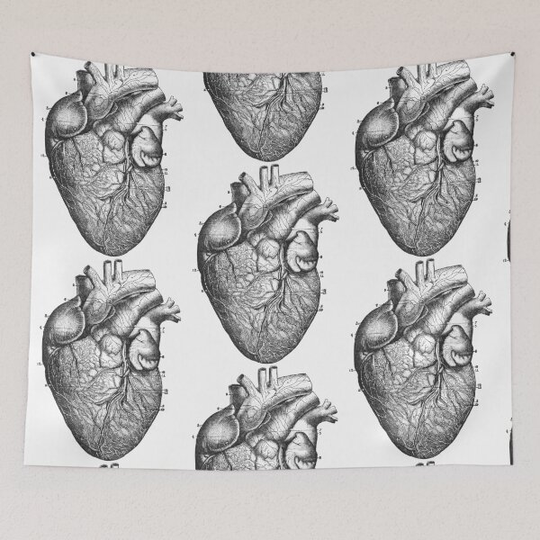 Item preview, Vintage Anatomy Heart illustration on transparent background designed and sold by EmeraldeaArt.