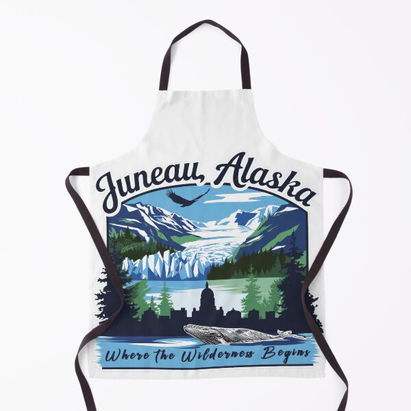 Item preview, Vintage Juneau Alaska – Retro travel design with glacier, whale and city silhouette designed and sold by pod24.