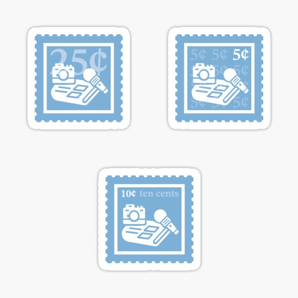 Item preview, Journalism | Light Blue & White Stamps | College Public Relations Major | Photography Media Graduate School Class | News Reporter Journalist Job | University Degree Minor | StampHeed 001 designed and sold by StampHeed.