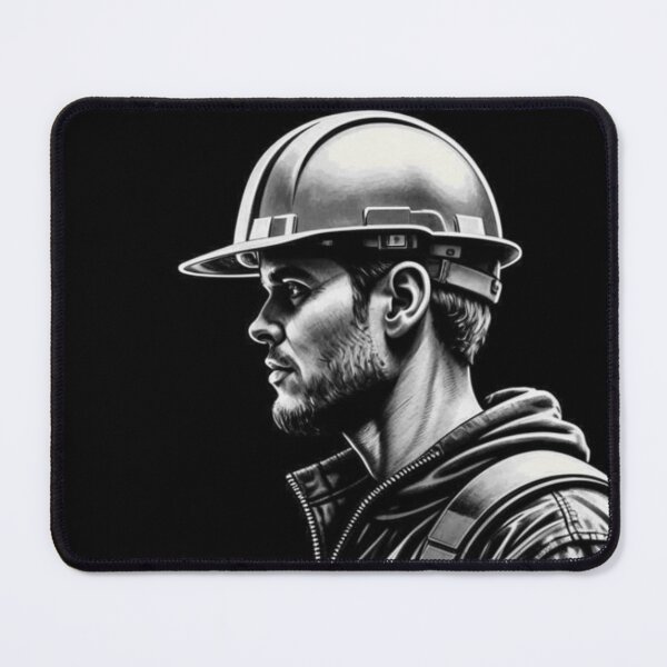 Item preview, construction worker, man, helmet, worker designed and sold by DonnaBlankaArt.