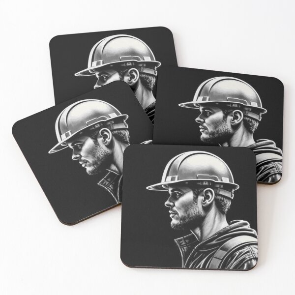 Item preview, construction worker, man, helmet, worker designed and sold by DonnaBlankaArt.