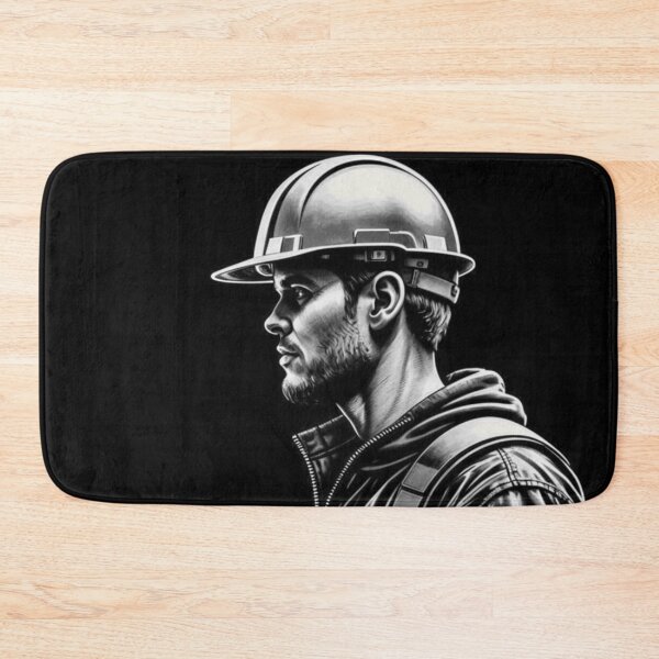 Item preview, construction worker, man, helmet, worker designed and sold by DonnaBlankaArt.