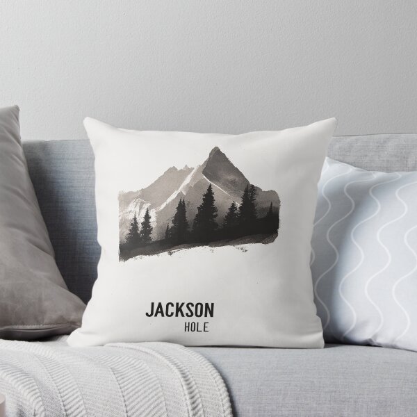 Item preview, Jackson Hole Minimalist Mountain Landscape Art designed and sold by Retro Travel Design.