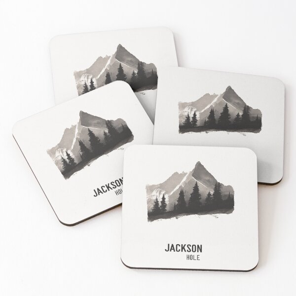 Item preview, Jackson Hole Minimalist Mountain Landscape Art designed and sold by Retro Travel Design.