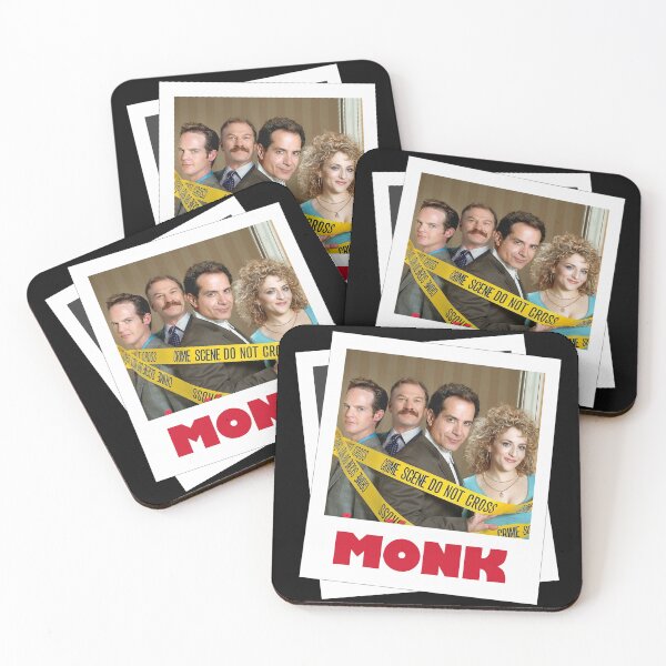 Item preview, Adrian Monk tv show Monk collage Sharona Fleming Leland Stottlemeyer Randy Disher black designed and sold by My Favorite Store.