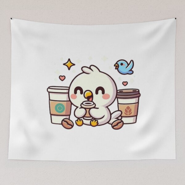 Item preview, parrot with coffee designed and sold by Eternalski.