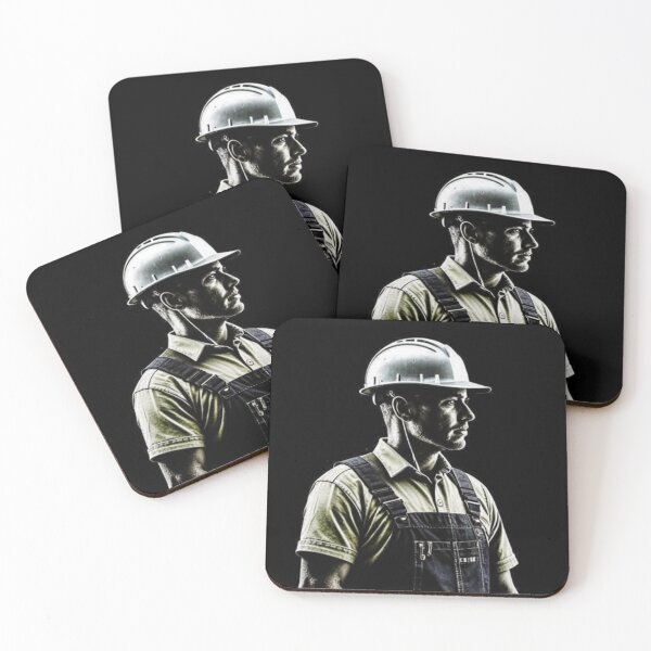 Item preview, construction worker, man, helmet, worker designed and sold by DonnaBlankaArt.