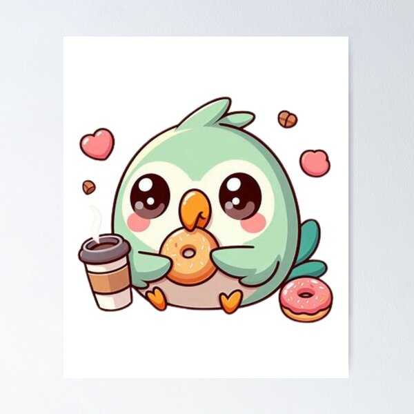 Item preview, parrot with coffee designed and sold by Eternalski.