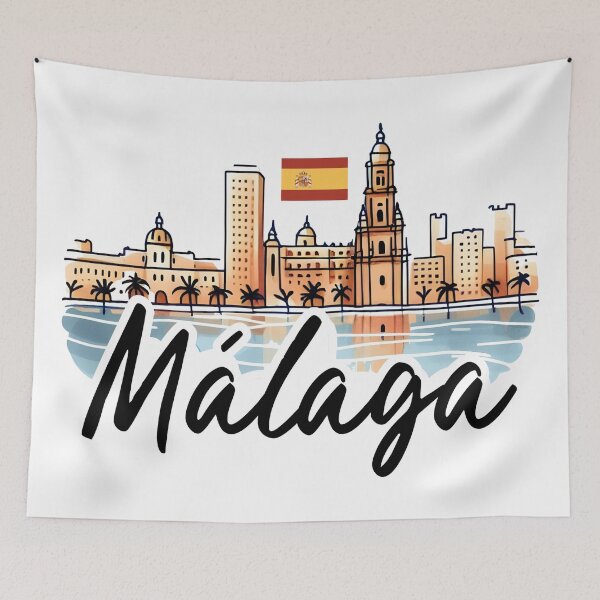 Item preview, Malaga Spain Cityscape designed and sold by WanderlustCoCo.