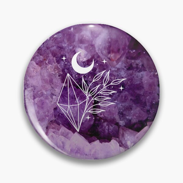 Item preview, Amethyst Cluster Purple Crystals Crescent Moon designed and sold by WildWoodlandWitch.