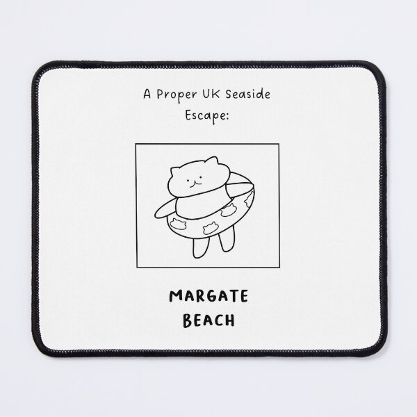 Item preview, Margate Beach | A Proper UK Seaside Escape | Illustration of a Cute Cat Wearing a Float Ring designed and sold by RM-Journey.