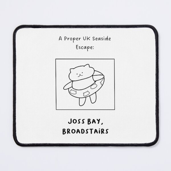 Item preview, Joss Bay, Broadstairs | A Proper UK Seaside Escape | Illustration of a Cute Cat Wearing a Float Ring designed and sold by RM-Journey.
