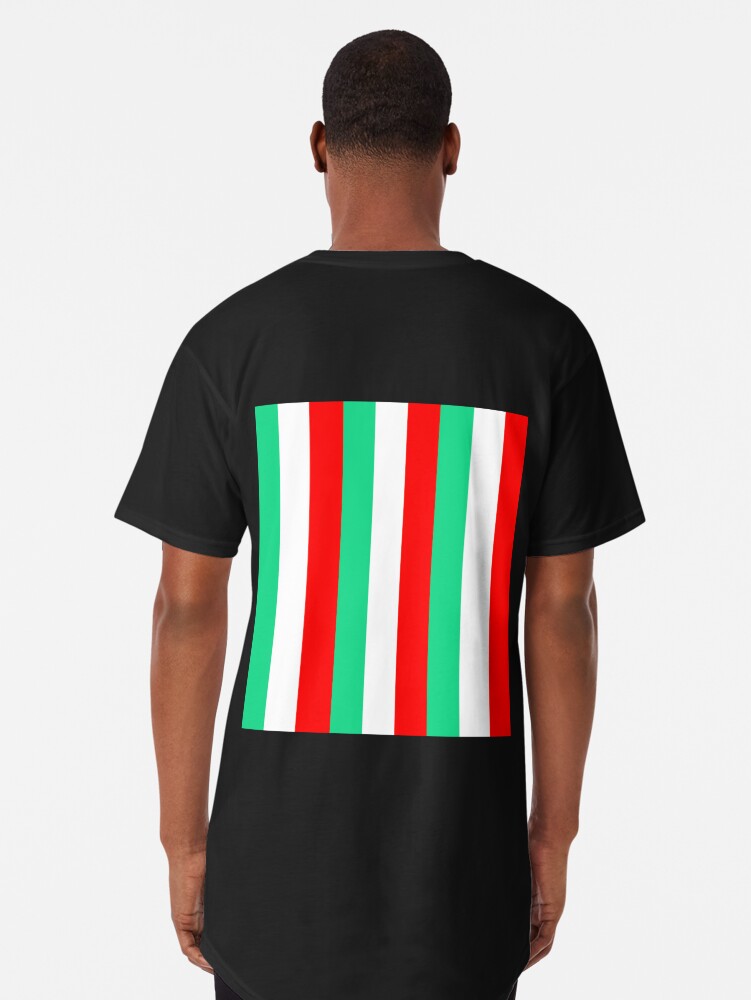 Red, Green and White Stripes Graphic T-Shirt for Sale by