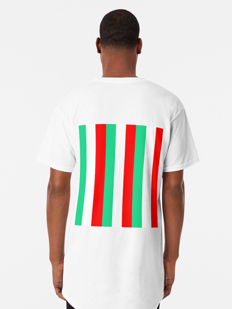 Red, Green and White Stripes Graphic T-Shirt for Sale by