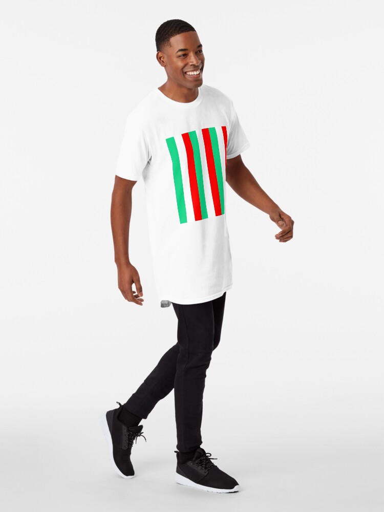 Red, Green and White Stripes Graphic T-Shirt for Sale by