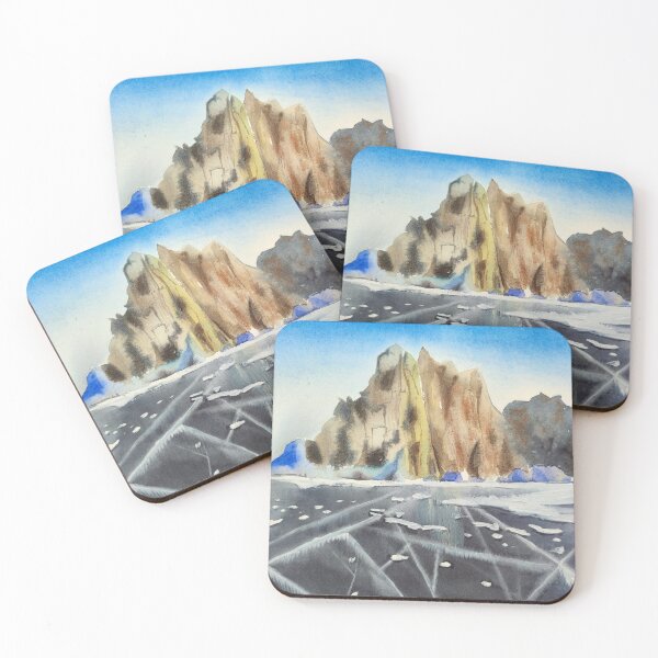 Item preview, Glaciers and mountains watercolor painting designed and sold by Assol Kovtun.