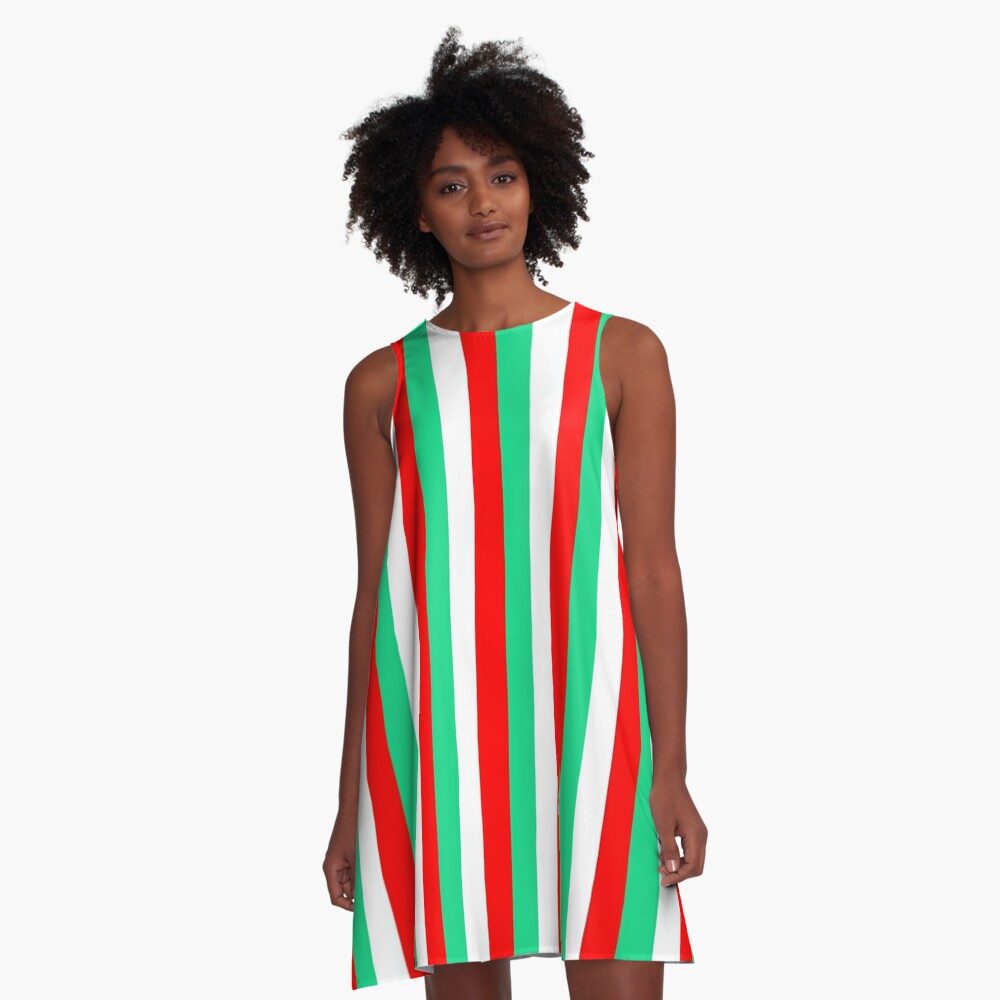 Red, Green and White Stripes Graphic T-Shirt for Sale by