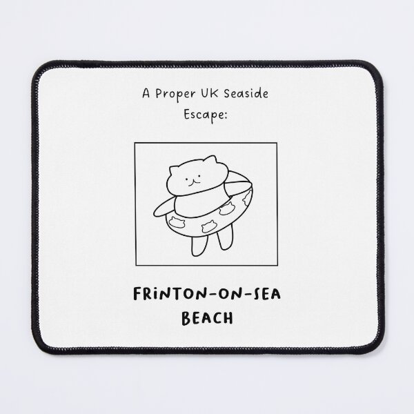 Item preview, Frinton-on-Sea Beach | A Proper UK Seaside Escape | Illustration of a Cute Cat Wearing a Float Ring designed and sold by RM-Journey.