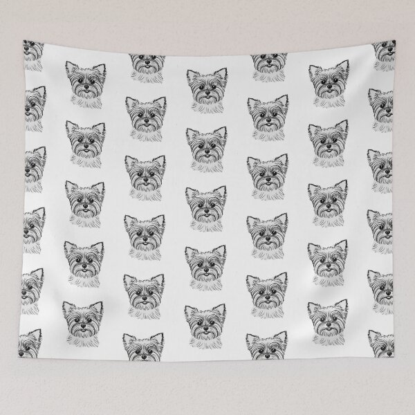 Item preview, Happy Yorkshire Terrier Dog Art designed and sold by FreeStyleTrend.