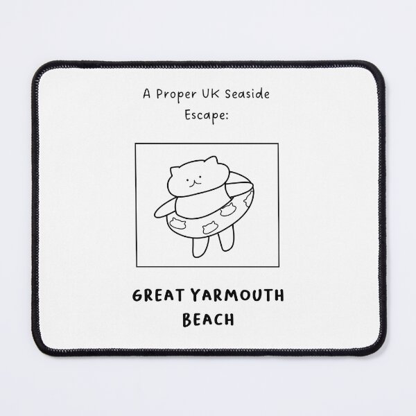 Item preview, Great Yarmouth Beach | A Proper UK Seaside Escape | Illustration of a Cute Cat Wearing a Float Ring designed and sold by RM-Journey.