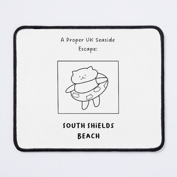 Item preview, South Shields Beach | A Proper UK Seaside Escape | Illustration of a Cute Cat Wearing a Float Ring designed and sold by RM-Journey.