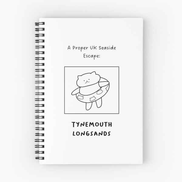Item preview, Tynemouth Longsands | A Proper UK Seaside Escape | Illustration of a Cute Cat Wearing a Float Ring designed and sold by RM-Journey.