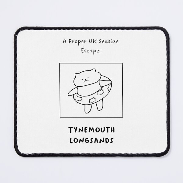 Item preview, Tynemouth Longsands | A Proper UK Seaside Escape | Illustration of a Cute Cat Wearing a Float Ring designed and sold by RM-Journey.
