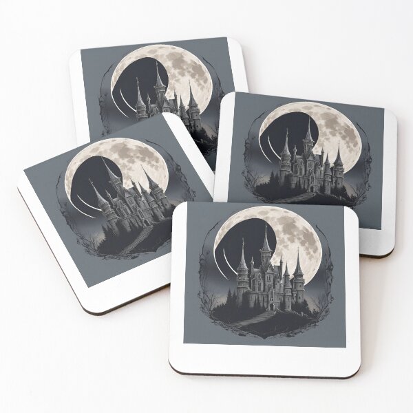 Item preview, Gothic castle at night designed and sold by Annacreations1.