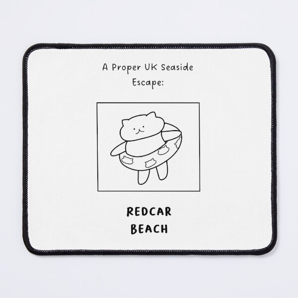 Item preview, Redcar Beach | A Proper UK Seaside Escape | Illustration of a Cute Cat Wearing a Float Ring designed and sold by RM-Journey.