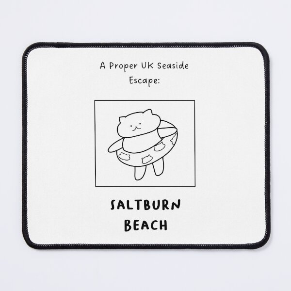 Item preview, Saltburn Beach | A Proper UK Seaside Escape | Illustration of a Cute Cat Wearing a Float Ring designed and sold by RM-Journey.