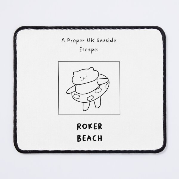 Item preview, Roker Beach | A Proper UK Seaside Escape | Illustration of a Cute Cat Wearing a Float Ring designed and sold by RM-Journey.