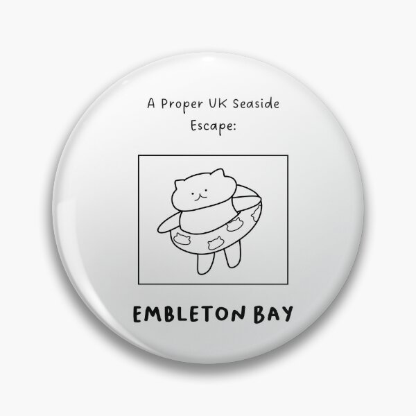 Item preview, Embleton Bay | A Proper UK Seaside Escape | Illustration of a Cute Cat Wearing a Float Ring designed and sold by RM-Journey.