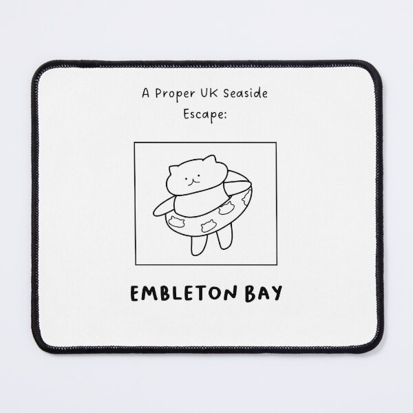 Item preview, Embleton Bay | A Proper UK Seaside Escape | Illustration of a Cute Cat Wearing a Float Ring designed and sold by RM-Journey.