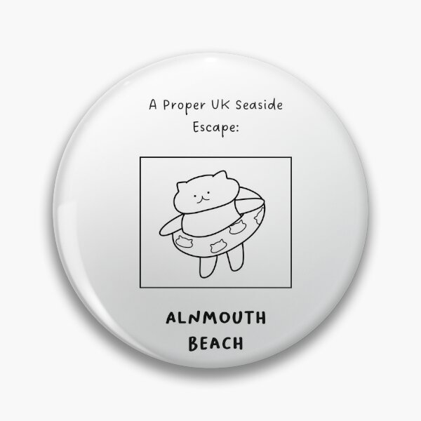 Item preview, Alnmouth Beach | A Proper UK Seaside Escape | Illustration of a Cute Cat Wearing a Float Ring designed and sold by RM-Journey.