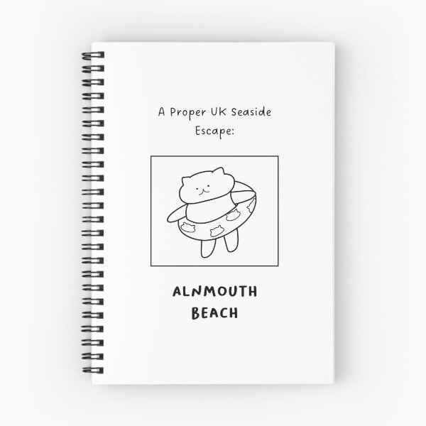 Item preview, Alnmouth Beach | A Proper UK Seaside Escape | Illustration of a Cute Cat Wearing a Float Ring designed and sold by RM-Journey.