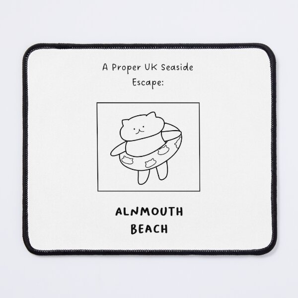 Item preview, Alnmouth Beach | A Proper UK Seaside Escape | Illustration of a Cute Cat Wearing a Float Ring designed and sold by RM-Journey.