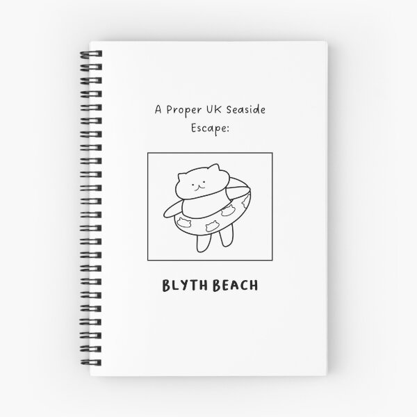 Item preview, Blyth Beach | A Proper UK Seaside Escape | Illustration of a Cute Cat Wearing a Float Ring designed and sold by RM-Journey.