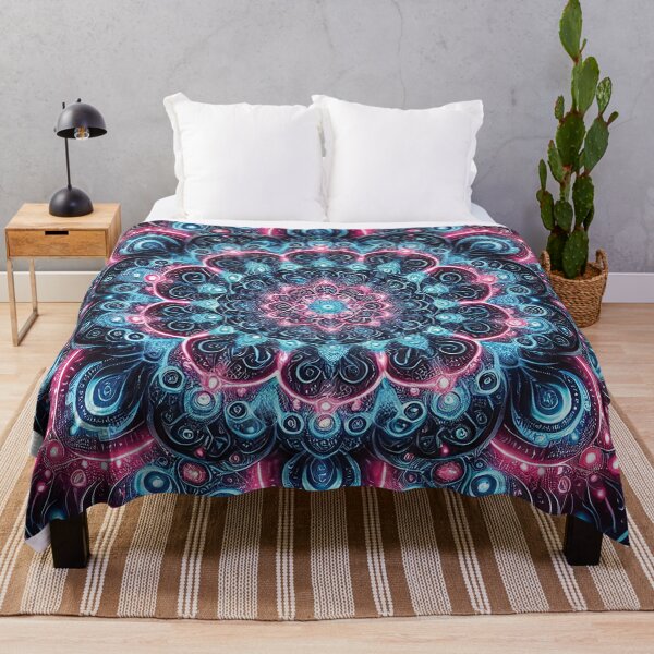 Item preview, Neon Mandala Art - Electric Blue designed and sold by Gold Turtle  Lina.